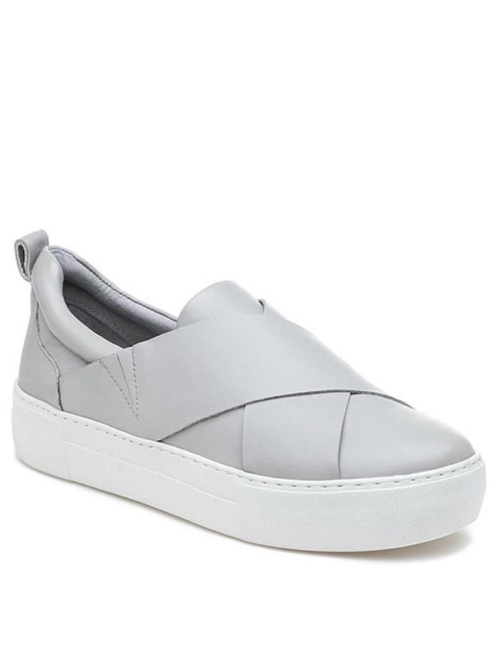 J/Slides Alec Leather Xband Slip-On Sneaker in Gray Size 8